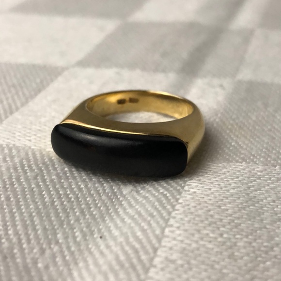 14K gold Jewelry - Simple beauty Gold & Black Onyx ring